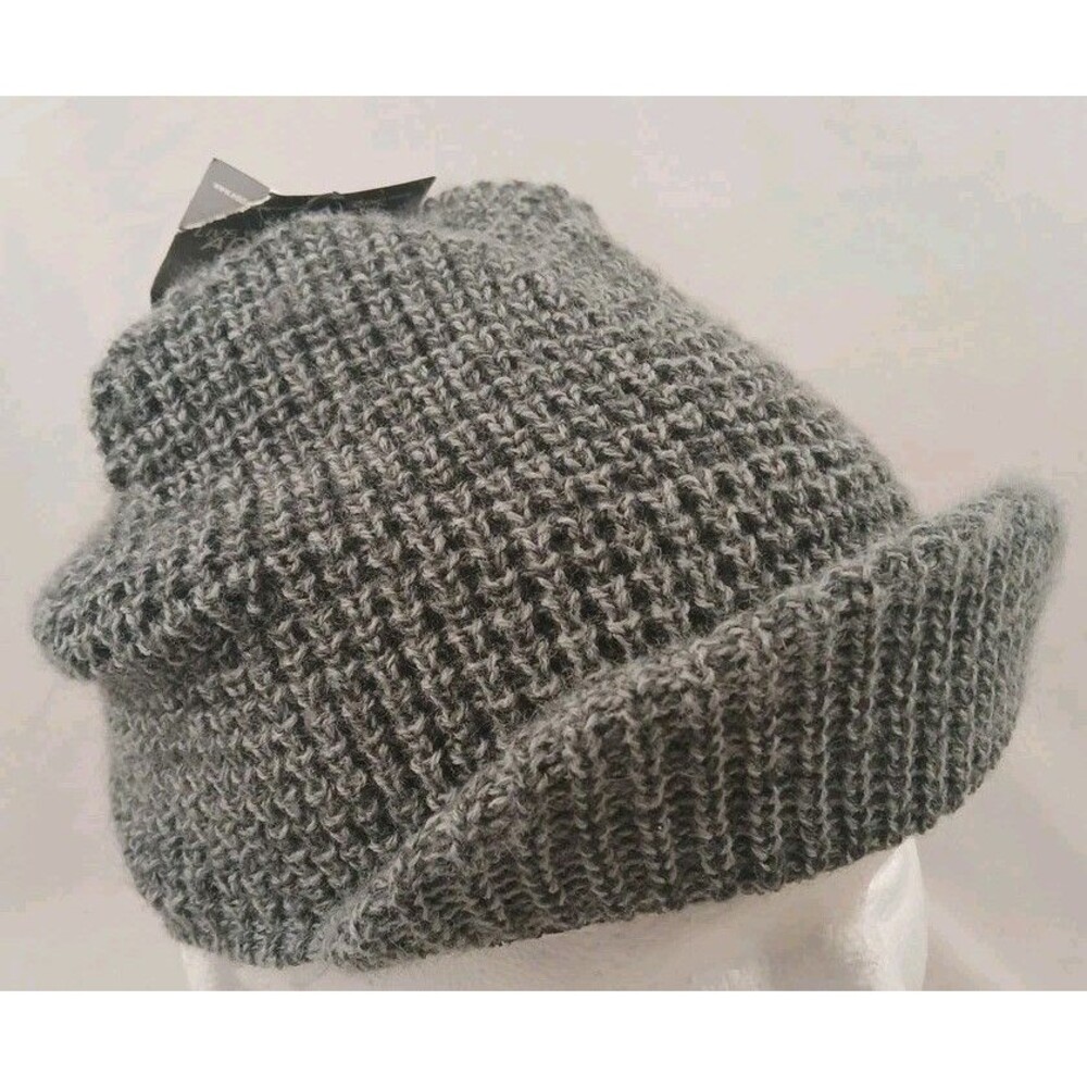Women's Gray Eddie Bauer Fleece-Lined Beanie Hat w/Brim-NEW!